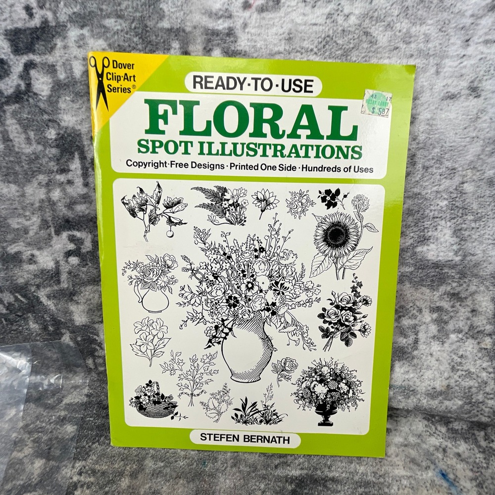 Vtg  Dover Stefen Bernath Ready-To-Use Floral Spot Illustrations 1989 Art Book